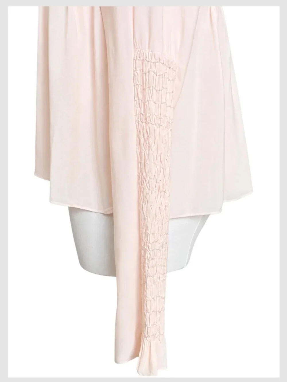 FREE PEOPLE Smocked in Time Pink Rose Ruffle Neck smocked‎ Blouse Top XS